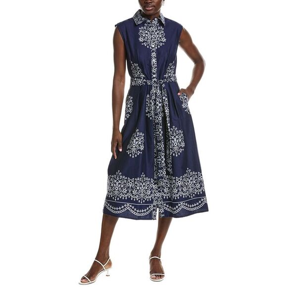 Jones New York Dresses & Skirts - Jones New York Womens  Printed Pleated Shirtdress, Blue